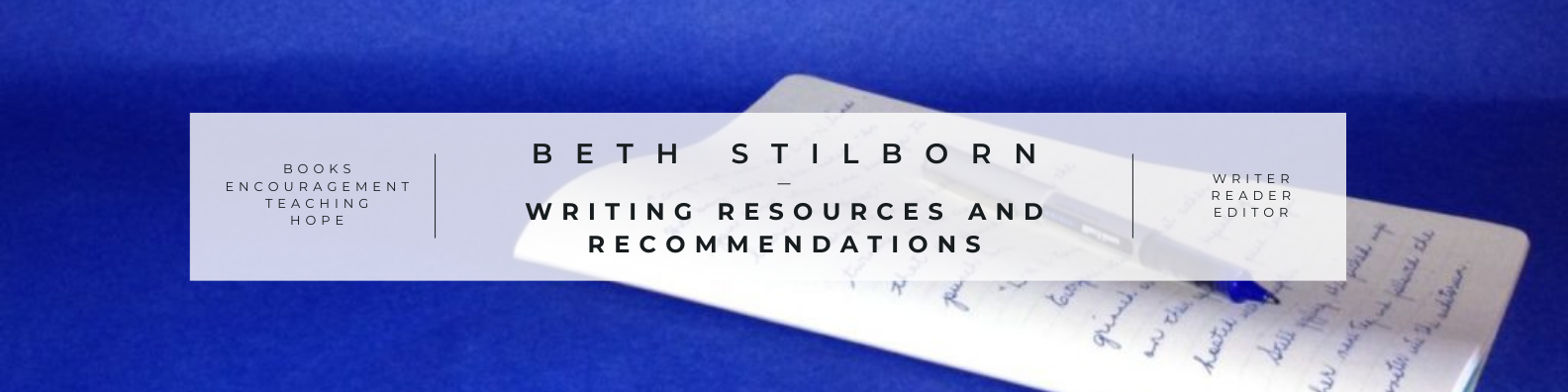 Writing Resources & Recommendations banner